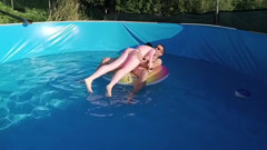Wet Ride in the Pool Fucking a Doll with a Proper Finish