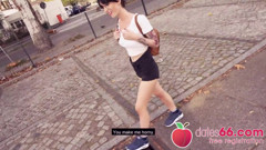Naughty! Petite coed Lou Nesbit banged! (english)
