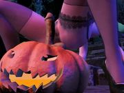 Aunty Cass Riding a Pumpkin Halloween Special