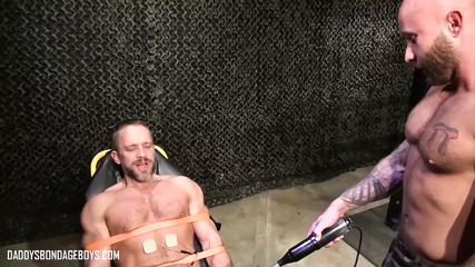 Sub Dirk Caber Endures Nipple Electro Shocked By Drake Jaden