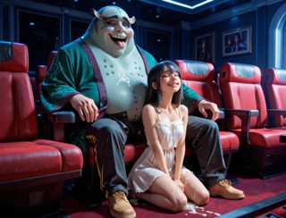 She Just Wanted to Watch the Movie but Got Her Ass Pounded Full of Cum on His Lap (ai Generated)