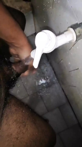 Morning pee XXX in bathroom sex black hot gay cock