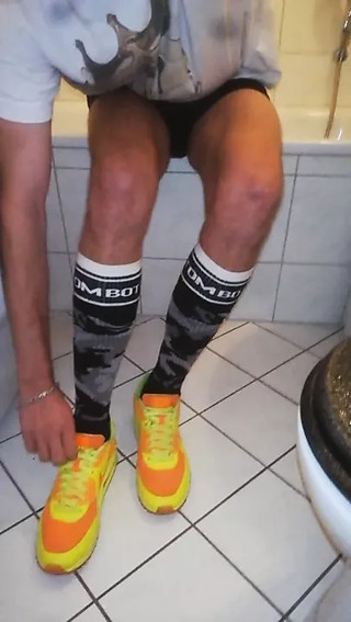 (GER) Sk8erboyKeV shows itself in Boxa, jockstrap, smelly socks and Nike AirMax