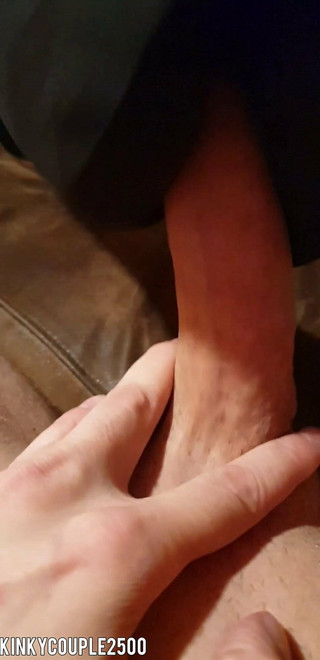 Hot milf gives footjob with panties