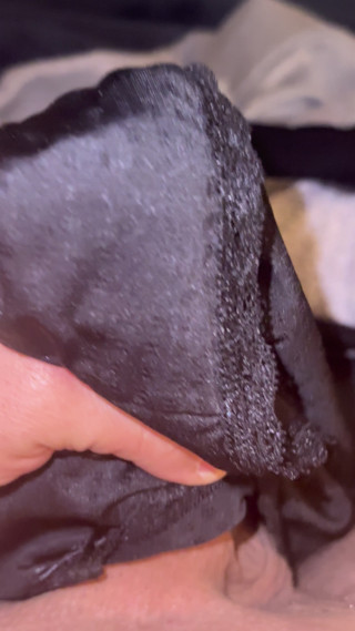 Teachers silky black panties