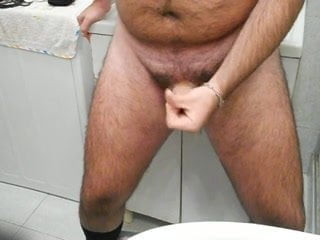 Wanking my cock again in the bathroom