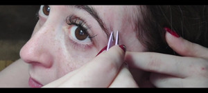 Tweezing My Eyebrows Close up