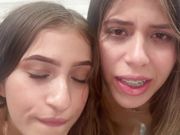 Two stepsisters fucking after seeing their stepfather's cock