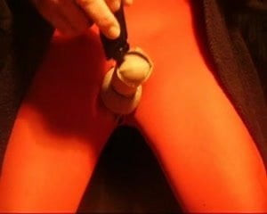 Cum in nylon cocksock
