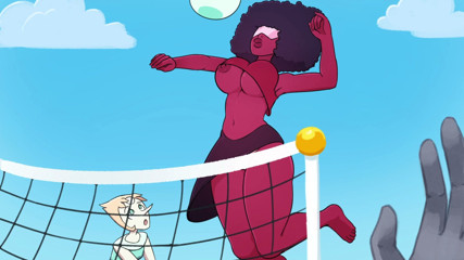 Fucking and Cumming inside Garnet at the public beach - Gem Blast part 7