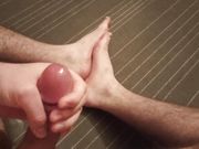 Cuming on my Feet, Wet Cock Foot Fetish Massage