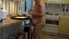 Jen is all nude and baking