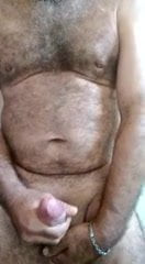 Hot hairy daddy cumming
