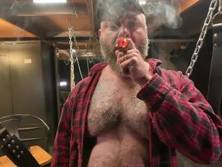 Daddy Kurt is Smoking & Stroking in the Garage Sling #2