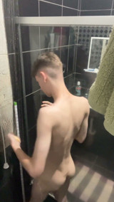 Skinny Twink Taking a Shower and Showing His Full Naked Body
