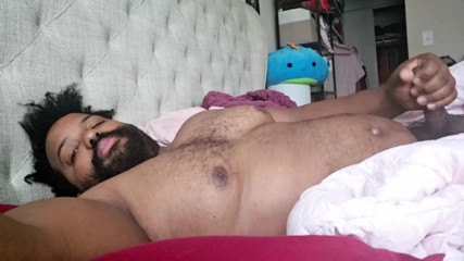 Thick Bearded Bull Strokes His Morning Wood