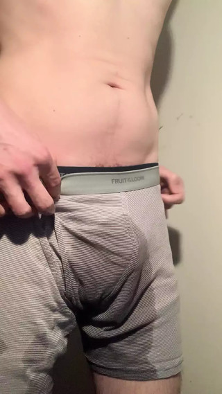 Denzel James pees in his underwear uses his dildo and masterbates