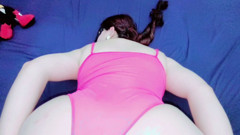 Filling young big ass mexican milf with milk they give her in the anus until they fill it with cum