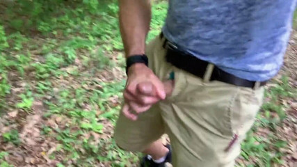 1-2-3 squirt! Cumming in the parking lot. Public jerking off