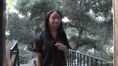 Retrieving a package ends with the juicy black girl getting her daily dose of BBC