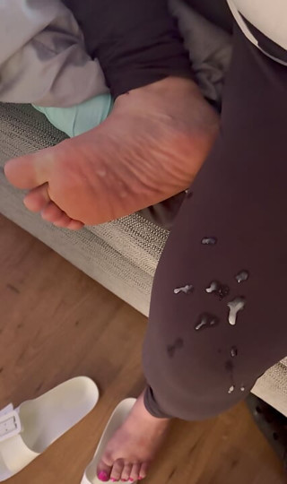 was bored and whipped my dick out on her leg