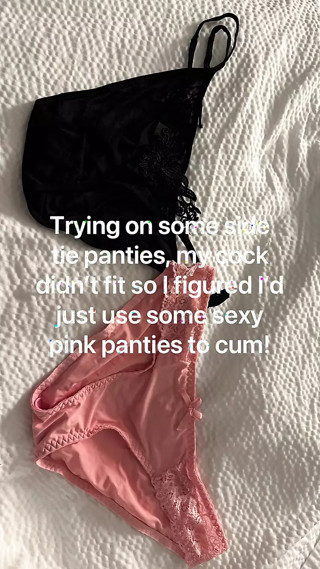 Cock didn't fit in panties so I figured I'd stroke it and cum with some sexy pink panties!