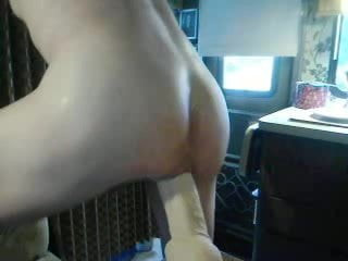 riding new large dildo in camper