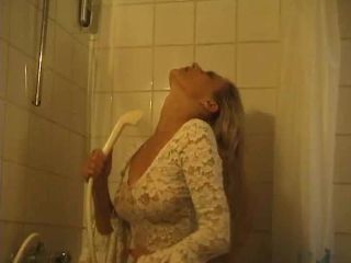 Michaela&#039;s first porn is an exhibitionist street whore masturbating her blonde pussy with a sex toy