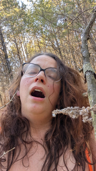 Wife solo in the woods