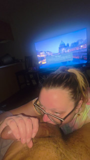 Snow bunny worships his big black cock