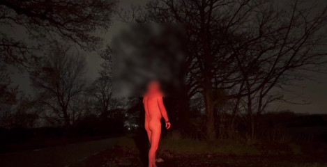 Wanking naked when a car passed by