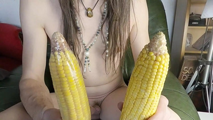 Gay Minet Anal Fucked by Cobs of Corn thumbnail