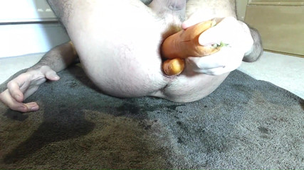 Fucking My Hole Deep with Huge Veg Til I Cum From It Twice