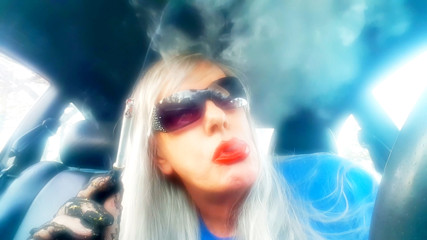 DOMMIE MOMMY SMOKING LONG CIGARETTES IN A HOLDER thumbnail