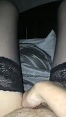 Girlfriend rubs and fingers wet pussy.