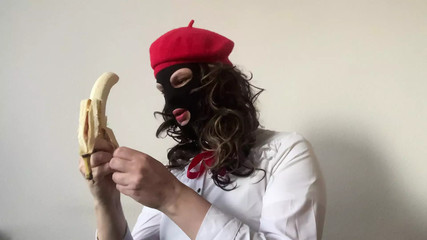 Banana sucking sissy slut