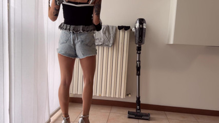 Cleaning Lady Bent Over at 90, She Makes Me so Horny That I End up Fucking Her and Get Ridden, Cumshot in Mouth
