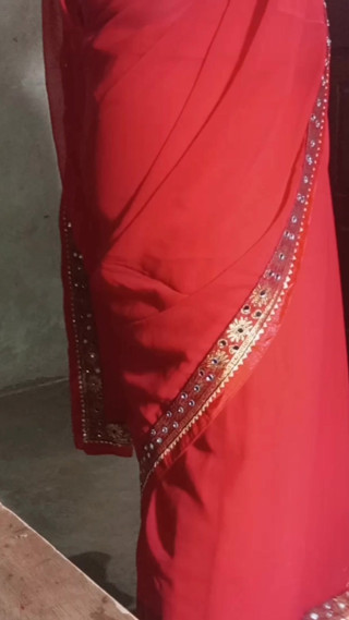 My bald stepbrother wants to fuck me in red saree