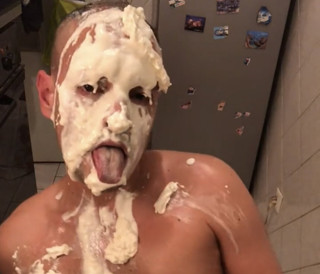 Playing with whipped cream