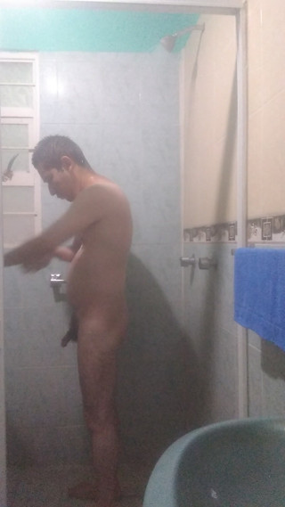 Man in the shower