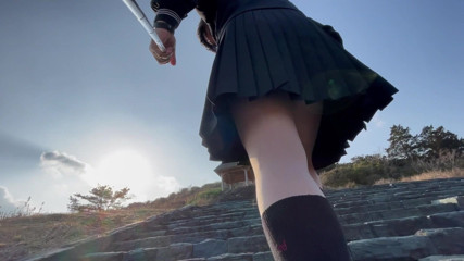 MtF crossdresser walking