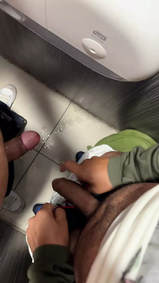 Public toilet at station made me cum in stranger