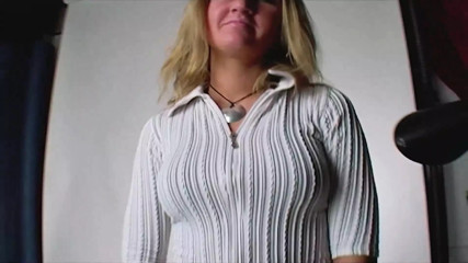 A beautiful blonde babe from Germany sucking a cock in POV