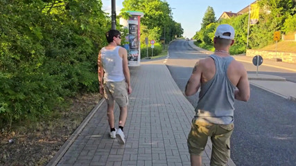I Fucked My Gay Bitch Bareback Behind the Utility House and Came on His Boy Pussy