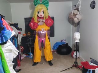 PVC Cosplay Kigurumi Bondage Vibrator Attempt