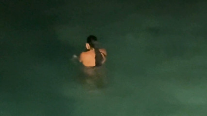 Naked Island Girl Ocean Swimming