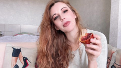Yummy Orange Suck - Playful Tongue Tricks & Juicy Mess!
