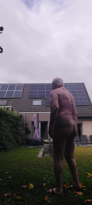 Small dick in a windy garden