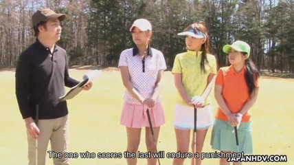 Slut gets fucked as she looses in golf