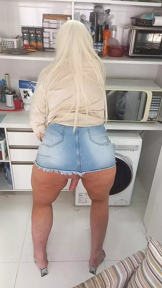 My sexy ass in mini skirt and show my cock!